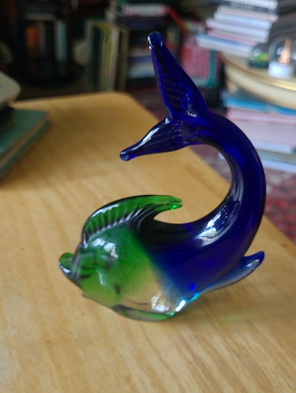 Blue & Green Glass Fish Murano Figurine - Decorative